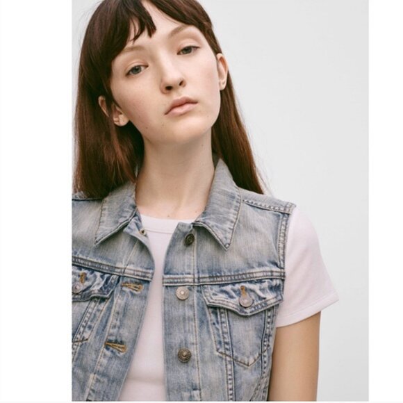 NWOT ARITZIA | Talula Atami Denim Cropped Vest - Picture 3 of 16